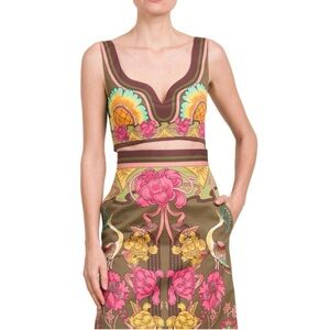 LA DoubleJ Multicolor Floral Crop Top
